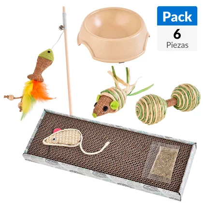 Pack de juegos para gato 6 piezas