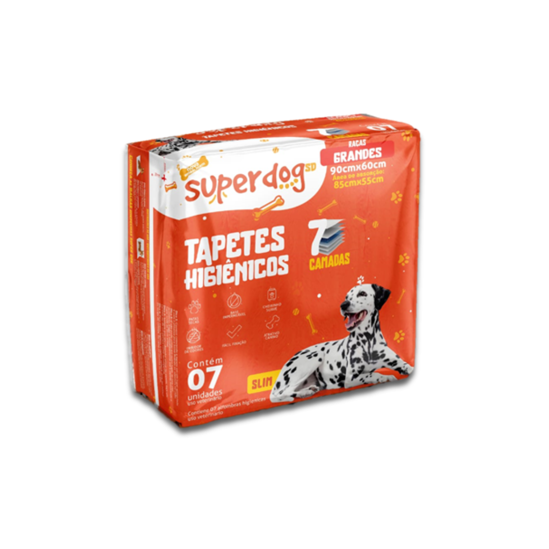 Tapetes higiénicos Superdog 90 x 60cm 7 unid.
