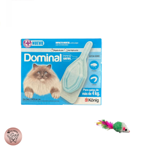 Pipeta Dominal anti-pulgas para gato más de 4kg + ratón con plumas de regalo