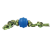 Pelota de goma maciza con cuerda tres nudos Furacão Pet 50mm